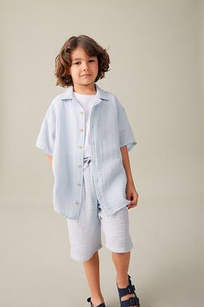 پیراهن آبی بچه گانه اورسایز Defacto - کد 828781476