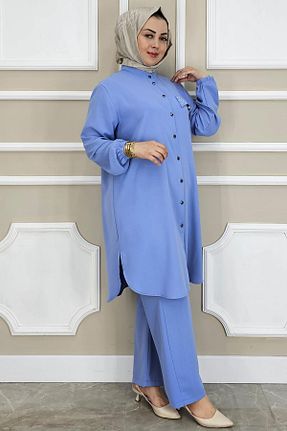 ست بالاتنه و پائین تنه حجاب آبی زنانه رگولار PYS - کد 924357710
