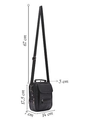 کیف پستچی مشکی مردانه چرم مصنوعی Derimod - کد 6821592