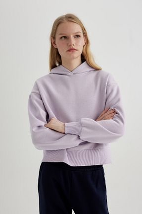 سوئیشرت بنفش زنانه ساده Defacto - کد 798977406