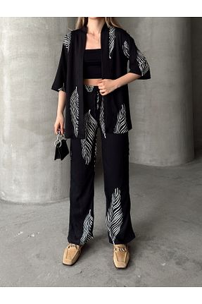 ست بالاتنه و پائین تنه رنگی زنانه بافتنی AFROGİYİM - کد 924363164