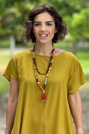 گردنبند جواهر قرمز زنانه Nevin Kaya Moda - کد 832124209