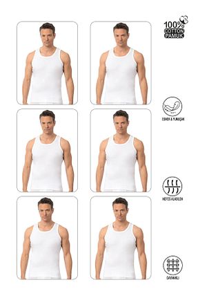 رکابی سفید مردانه پنبه ای ÖZKAN underwear - کد 985371