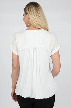 بلوز بارداری سفید زنانه رگولار BALİNS - کد 43382622