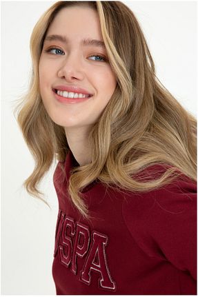 سوئیشرت زرشکی زنانه نوشته / شعار U.S. Polo Assn. - کد 924386045