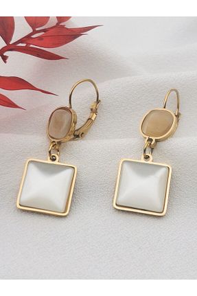 گوشواره استیل (فولاد) زرد زنانه استیل ضد زنگ Siya Silver - کد 924388759