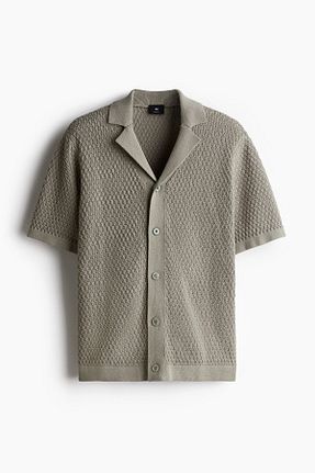 پیراهن خاکی مردانه یقه مردانه H&M - کد 924396855