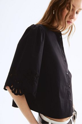 بلوز مشکی زنانه ساده H&M - کد 924396776