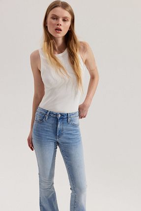 شلوار جین آبی زنانه پاچه گشاد H&M - کد 924394727