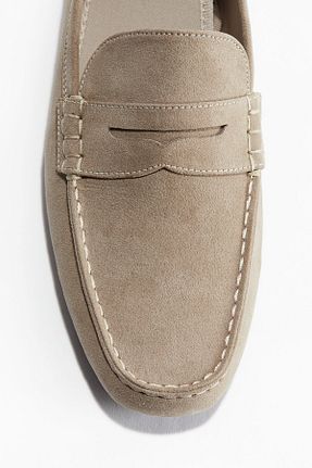 بابت بژ مردانه چرم خالص H&M - کد 925039003