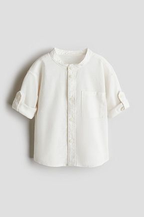 پیراهن سفید بچه گانه یقه قاضی H&M - کد 925018327