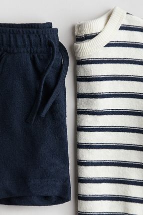 ست بالاتنه و پائین تنه سرمه ای بچه گانه H&M - کد 925706375