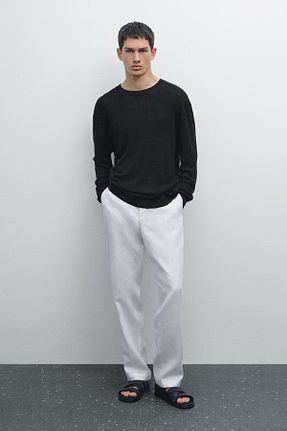 شلوار سفید مردانه کتان Massimo Dutti - کد 881755444