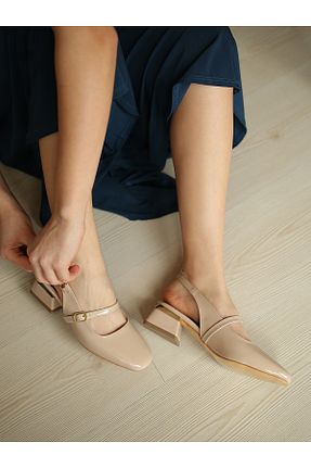 کفش پاشنه بلند کلاسیک بژ زنانه چرم لاکی EREN SHOES BAG - کد 924389097