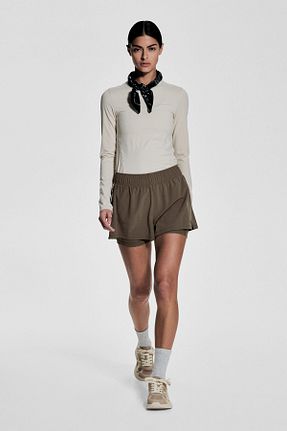 شوارک اسپرت بژ زنانه مینی H&M - کد 924395796
