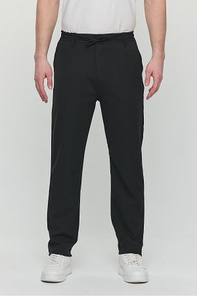 شلوار پارچه ای مشکی مردانه کش دار Polo State - کد 924438056