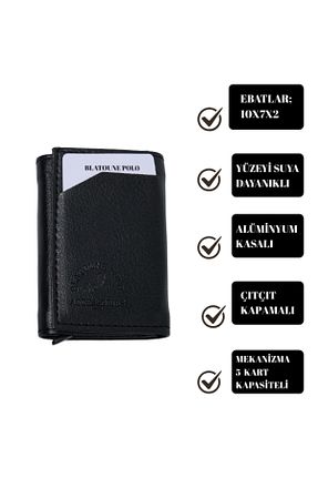 کیف پول مشکی مردانه سایز متوسط Blatoune Polo - کد 804052696