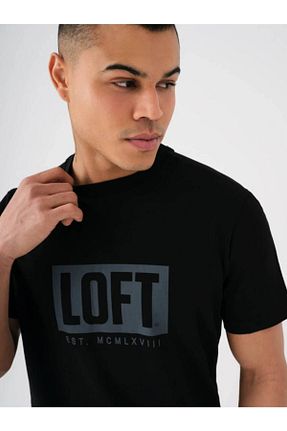 تیشرت مشکی مردانه رگولار Loft - کد 924444132