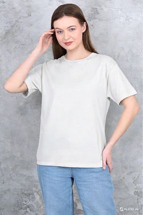 تیشرت سفید زنانه رگولار Esra Butik Hane - کد 924456300