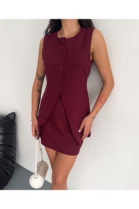ست بالاتنه و پائین تنه زرشکی زنانه بافتنی diaves - کد 924459652