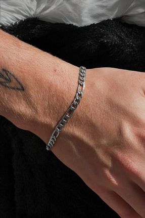 دستبند استیل (فولاد) طوسی مردانه استیل ضد زنگ GLANZEND - کد 924464465