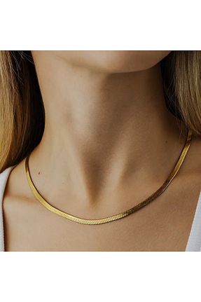 گردنبند استیل ( فولاد ) طلائی زنانه استیل (فولاد) YENGEÇ - کد 924467072
