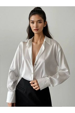 پیراهن سفید زنانه گشاد Bisou - کد 924460522