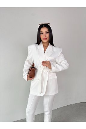 ست بالاتنه و پائین تنه سفید زنانه بافتنی Cappmoda - کد 924487134