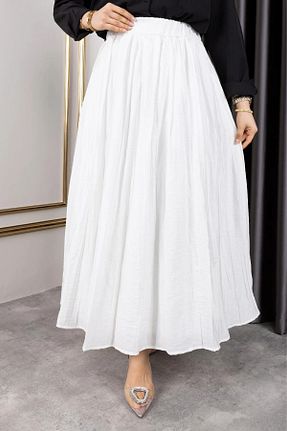 دامن حجاب سفید زنانه اورسایز VıoShıne - کد 924493476