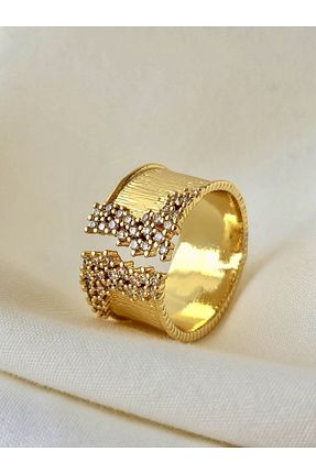انگشتر استیل (فولاد) طلائی زنانه روکش طلا reyselstyle - کد 738843234