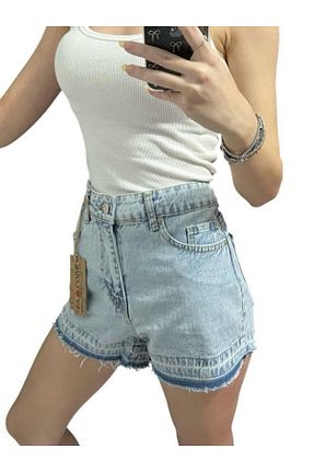 شلوارک و برمودا آبی زنانه فاق بلند Butik - کد 924501363