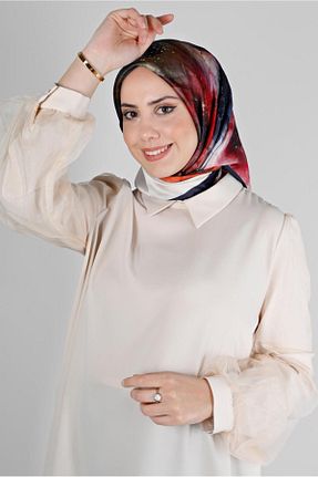 روسری سرمه ای پلی استر Alvina - کد 801113834