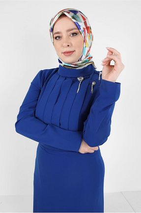 روسری سرمه ای پلی استر Alvina - کد 817772080