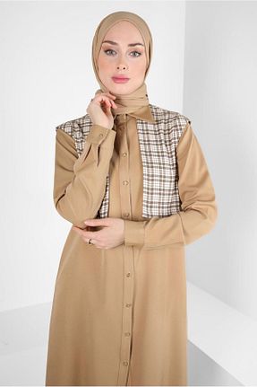 تونیک حجاب بژ زنانه مخلوط پلی استر Alvina - کد 797828027