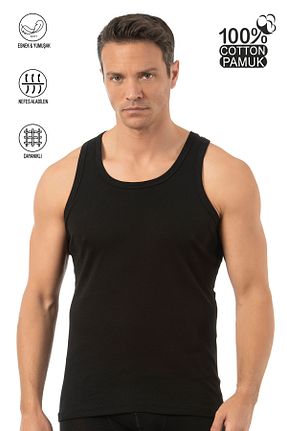 رکابی مشکی مردانه پنبه ای ÖZKAN underwear - کد 986450