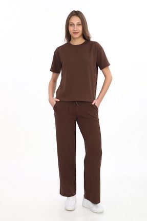 ست گرمکن قهوه ای زنانه پاچه گشاد zitex - کد 924521013