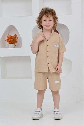 ست بالاتنه و پائین تنه بژ بچه گانه بافتنی Narin kids - کد 925079468