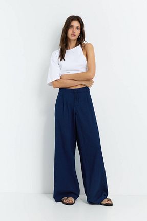 شلوار آبی زنانه پنبه ای Pull & Bear - کد 924521590