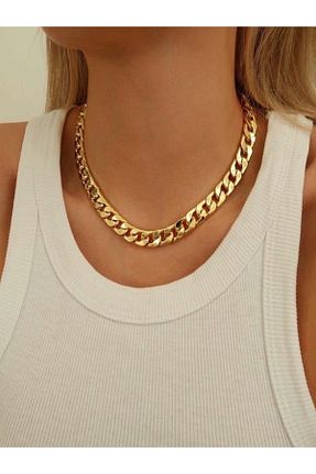 گردنبند استیل ( فولاد ) طلائی زنانه استیل (فولاد) accessoryspace - کد 924460437
