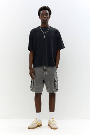 شلوارک و برمودا طوسی مردانه پنبه ای Pull & Bear - کد 924520230