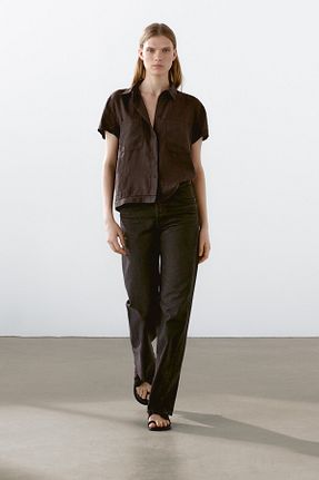 پیراهن قهوه ای زنانه رگولار Massimo Dutti - کد 924528300