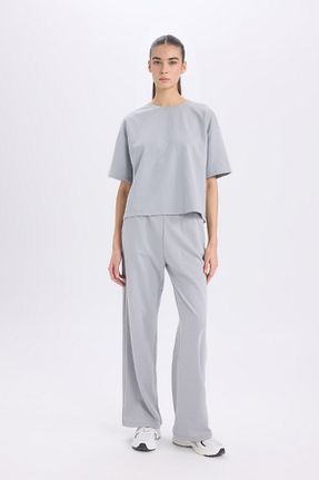تیشرت طوسی زنانه Relaxed Defacto - کد 844447831