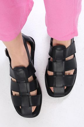 صندل مشکی زنانه پاشنه تخت Mio Gusto - کد 924545128
