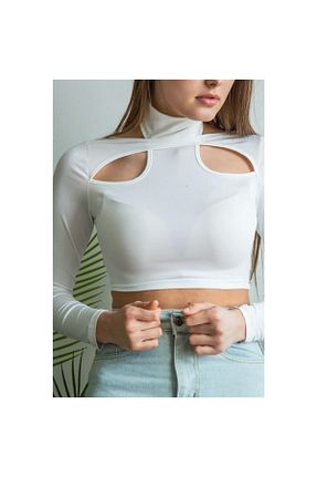بلوز سفید زنانه ساده Butik - کد 924628591