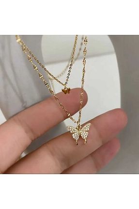 گردنبند جواهر طلائی زنانه سنگ FASHİON JEWELRY - کد 863511050