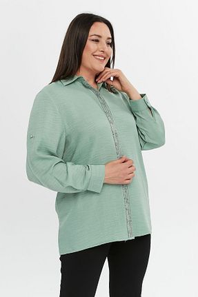 پیراهن سایز بزرگ سبز زنانه سایز بزرگ Laden - کد 828712682