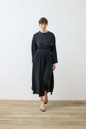 ست بالاتنه و پائین تنه حجاب مشکی زنانه رگولار TERZİ DÜKKANI - کد 904925883