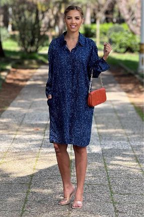 لباس آبی زنانه بافتنی Nevin Kaya Moda - کد 924587136