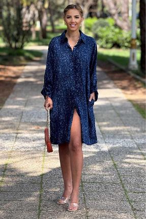 لباس آبی زنانه بافتنی Nevin Kaya Moda - کد 924587136