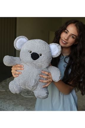 اسباب بازی مخملی طوسی زنانه 55 cm Pababo - کد 838728710